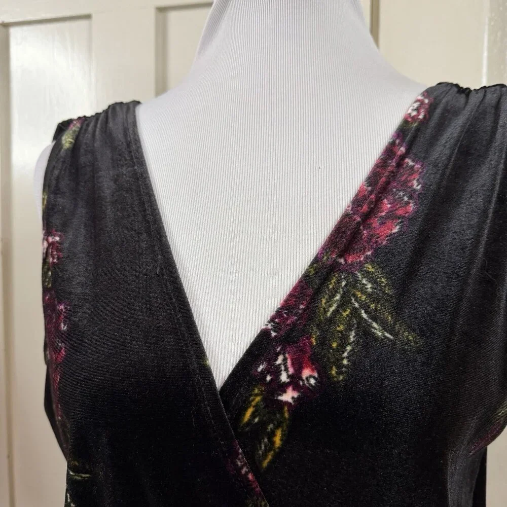 Love On A Hanger Velvet Floral S Small Wide Leg Jumpsuit whimsigoth y2k cottage‎ - Picture 3 of 10
